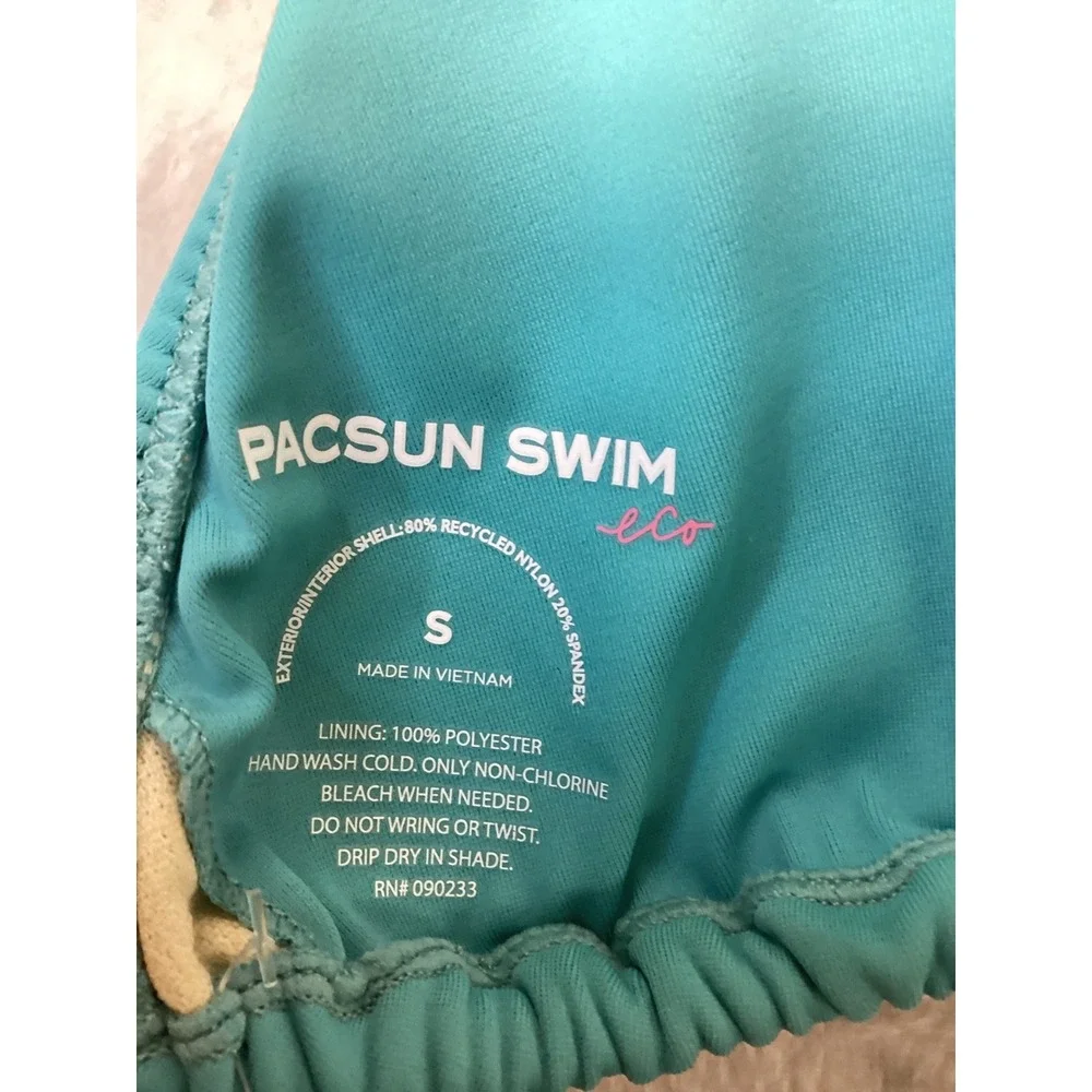 PacSun Eco Teal Blue Triangle Bikini Top Halter Swimwear Small NEW‎ 0642-040